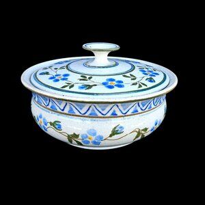 Vintage Studio Pottery Stoneware Ceramic Caserole with Lid Signed Gisela 1979